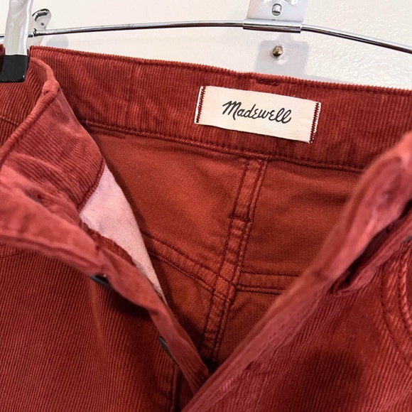 Madewell Cali Demi-Boot Corduroy Pants Ankle Flare Canterbury Red Size 28 EUC - Picture 3 of 5